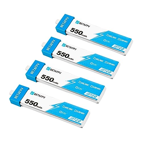 4pcs 550mAh 1S 3.8V Lipo Battery with BT2.0 Connector R1016