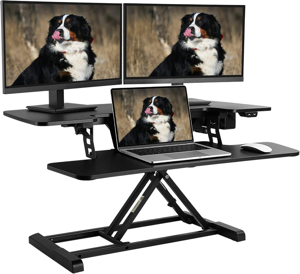 Electric Standing Desk Converter with Quick Release Keyboard Tray N82144