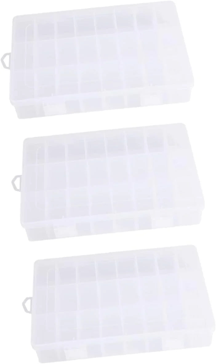 12 Pcs Clear Plastic Storage Box with Compartments G86201