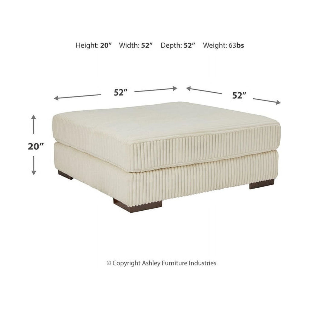 Oversized Fabric Accent Ottoman in Ivory X423959