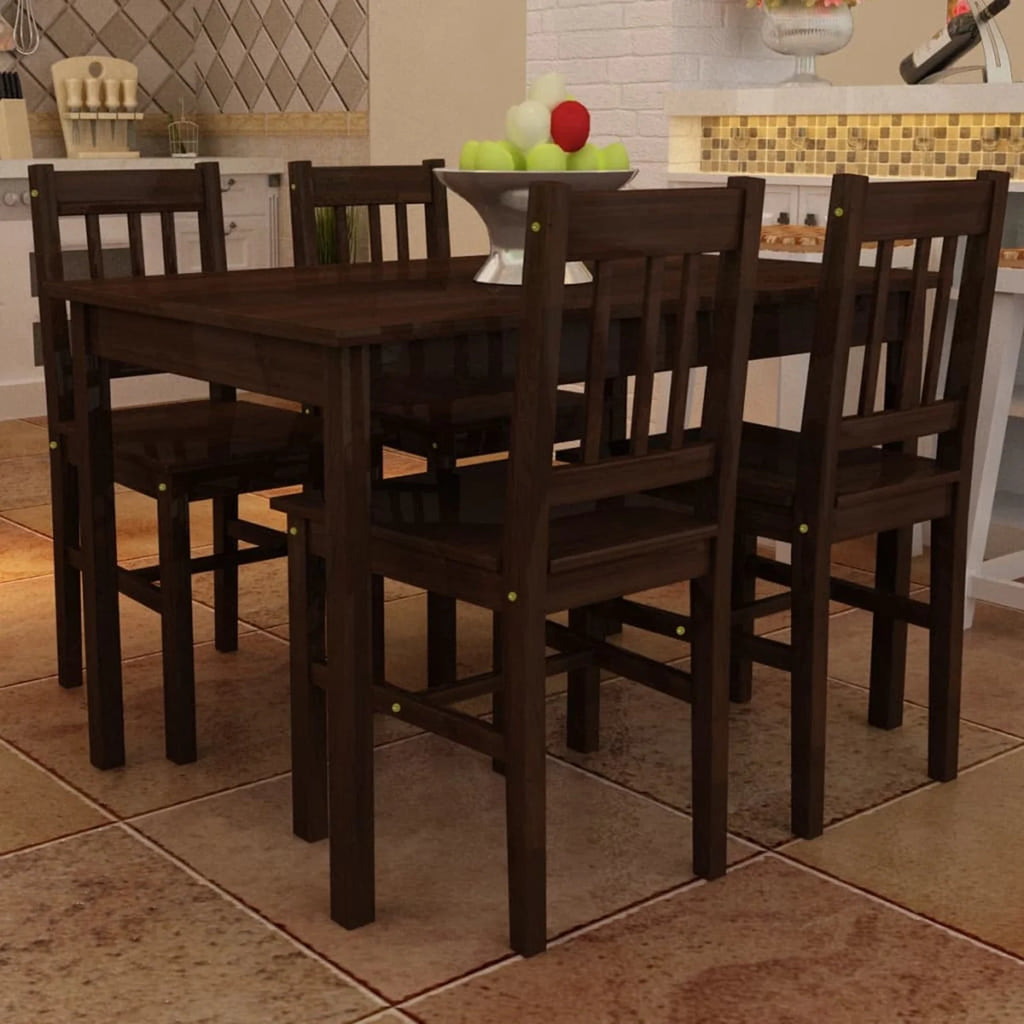 5 Piece Wooden Dining Set with 4 Chairs E153