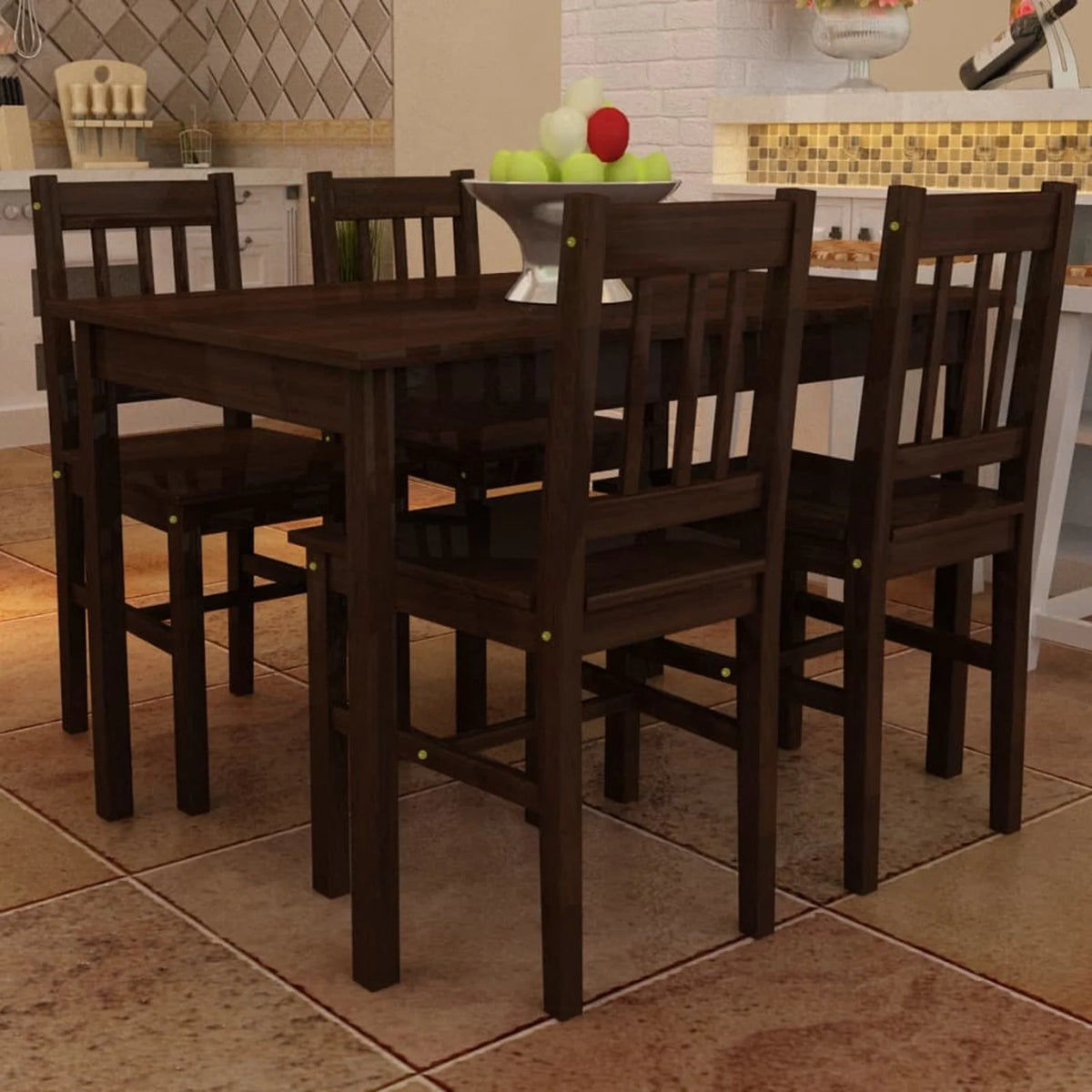 5 Piece Wooden Dining Set with 4 Chairs E153