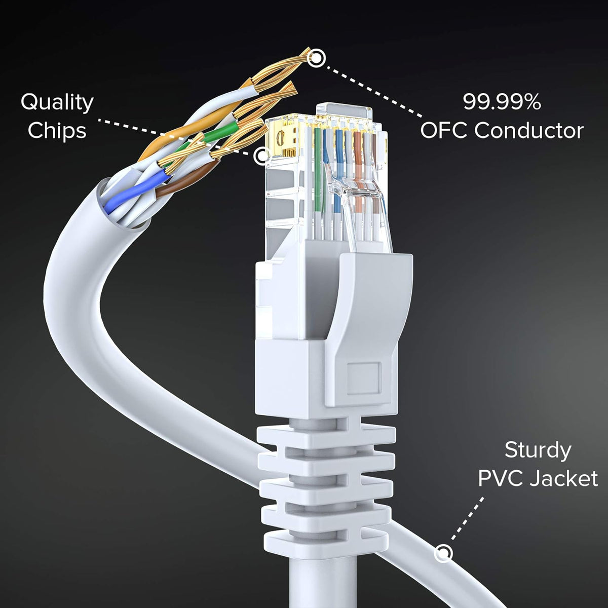 15 ft Cat 6 White Ethernet Cable (24 Pack) G357