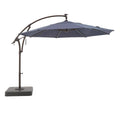 11 ft. Aluminum Cantilever Solar LED Offset Patio Umbrella in Midnight Navy Blue C24345
