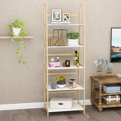 Solid Wood Ladder Bookcase D557868