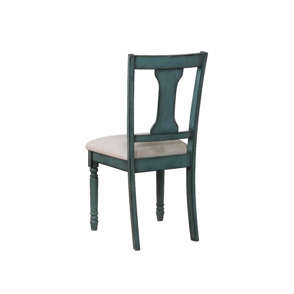 Distressed Teal Blue Dining Chair Set of 2 A55703