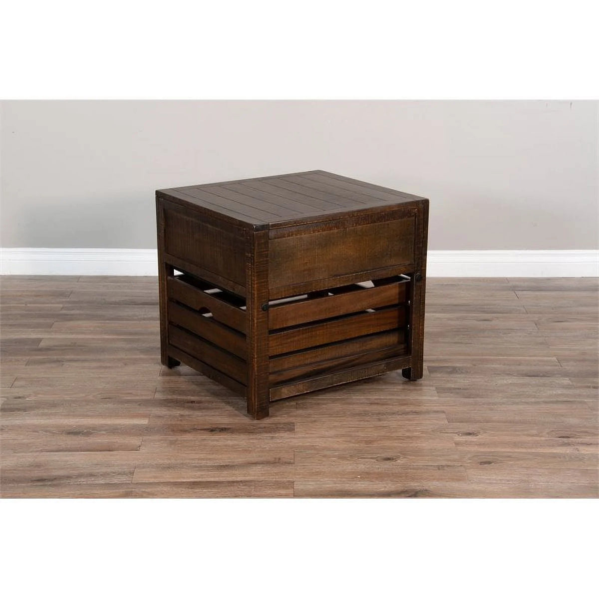 24" Mahogany Wood End Table Set of 2 D58609