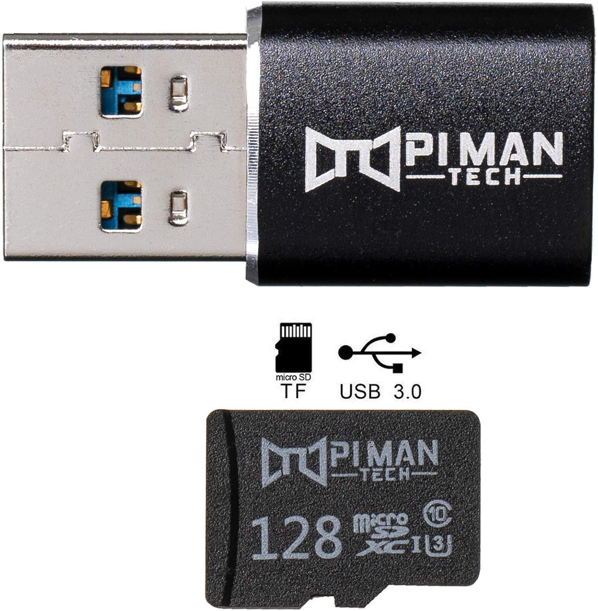 128 GB MicroSD Card and USB 3.0 Adapter, Pack of 2 M7563