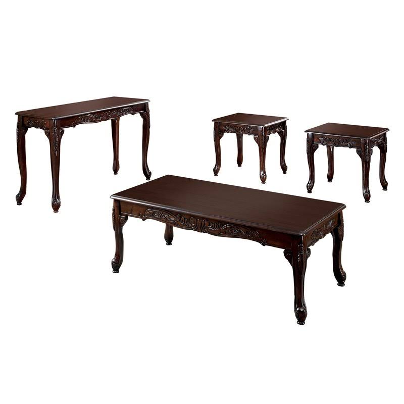 4-Piece Solid Wood Coffee Table Set O7264