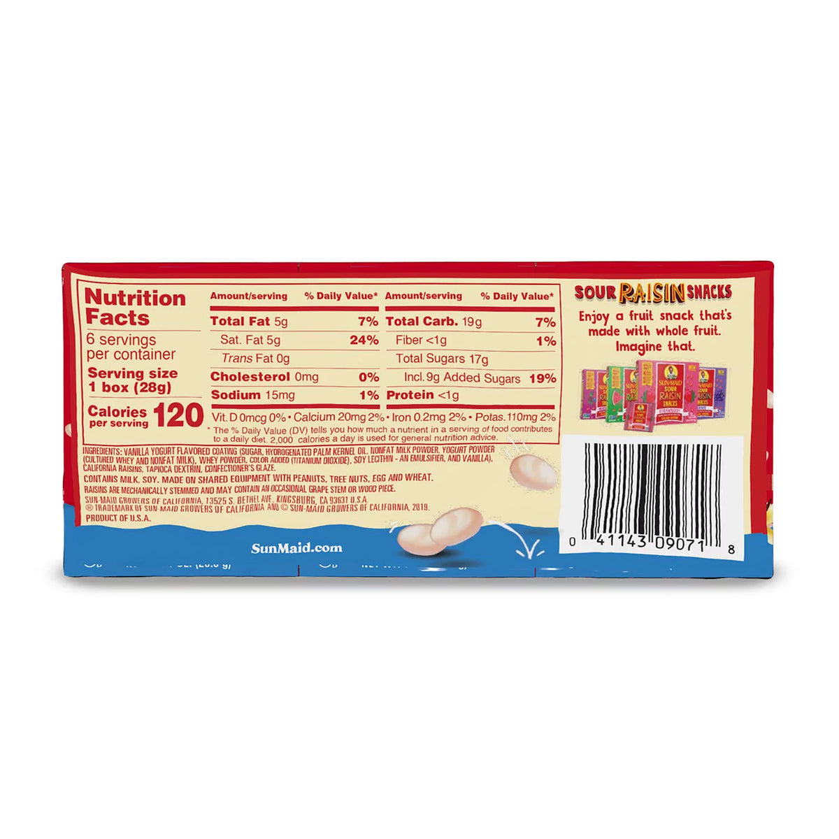 Vanilla Yogurt Raisins, 1-Ounce (6 Count, Pack - 3) Q287