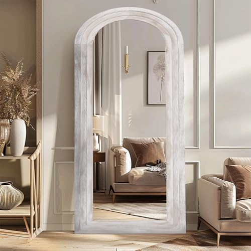 Arched Full Length Mirror with Solid Wood Frame Y914