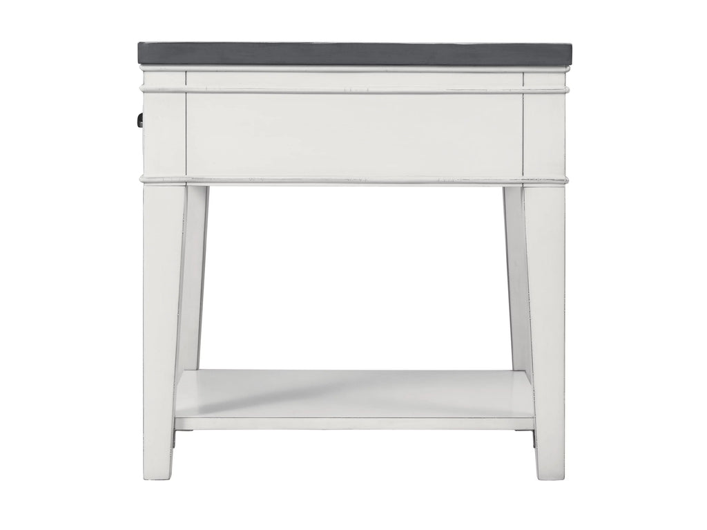 White and Grey 1 Drawer End Table O911436