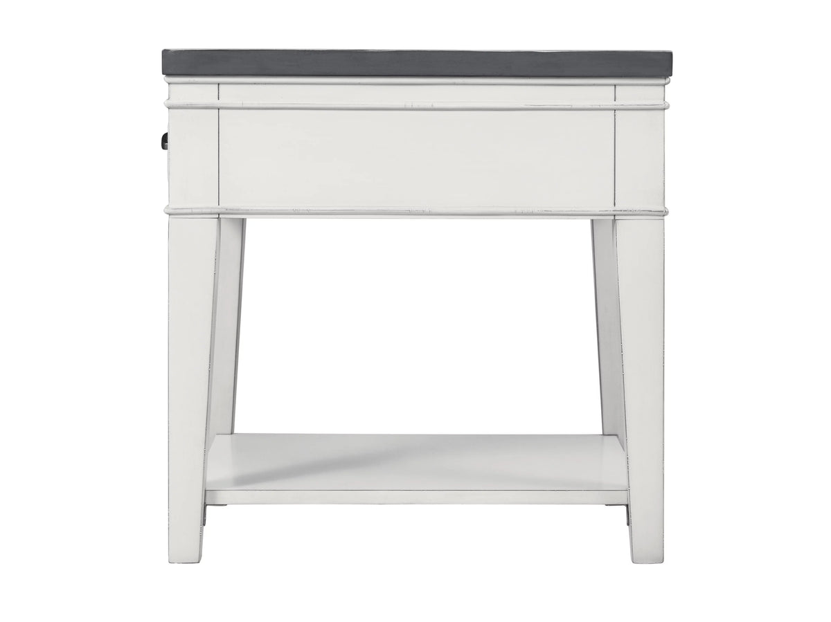 White and Grey 1 Drawer End Table O911436