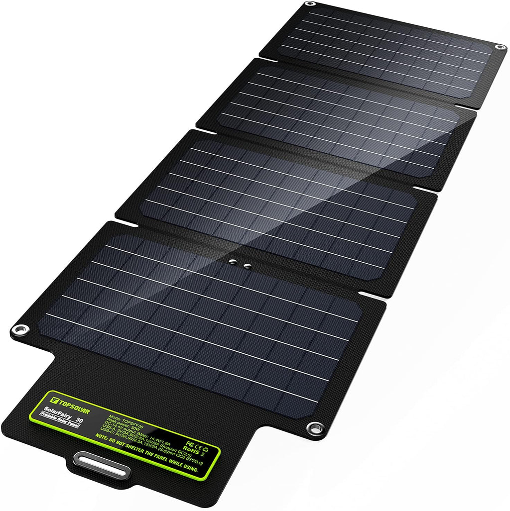 30W Foldable Solar Panel Battery Charger Kit H674964