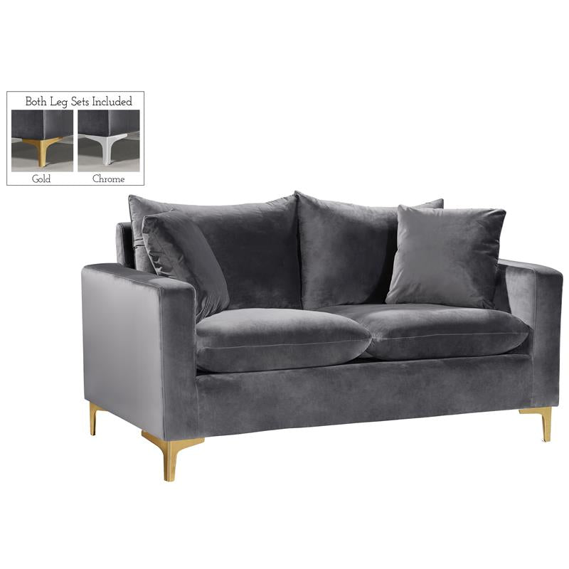 Gray Velvet 3-Piece Sofa Set P555
