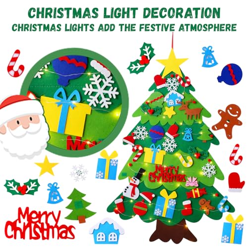 Felt Christmas Tree with 34 Ornaments O465792