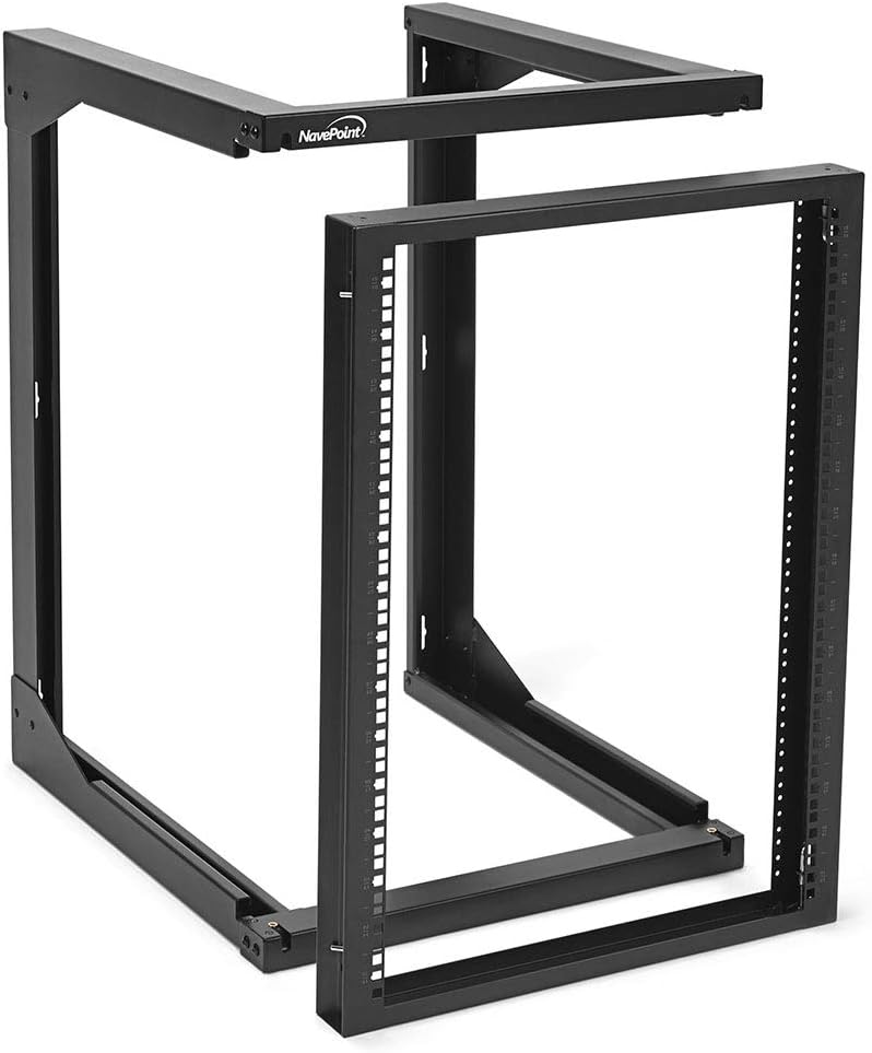 15U Wall Mount Open Frame Network Rack with Swing Out Hinged Gate T608