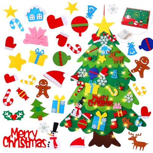 Felt Christmas Tree with 34 Ornaments O465792