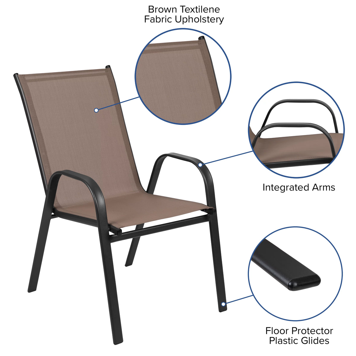 7 Piece Outdoor Patio Dining Set with Umbrella Hole V4044