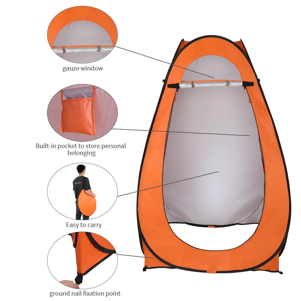 Orange Pop Up Shower Tent with Carrying Bag O618560