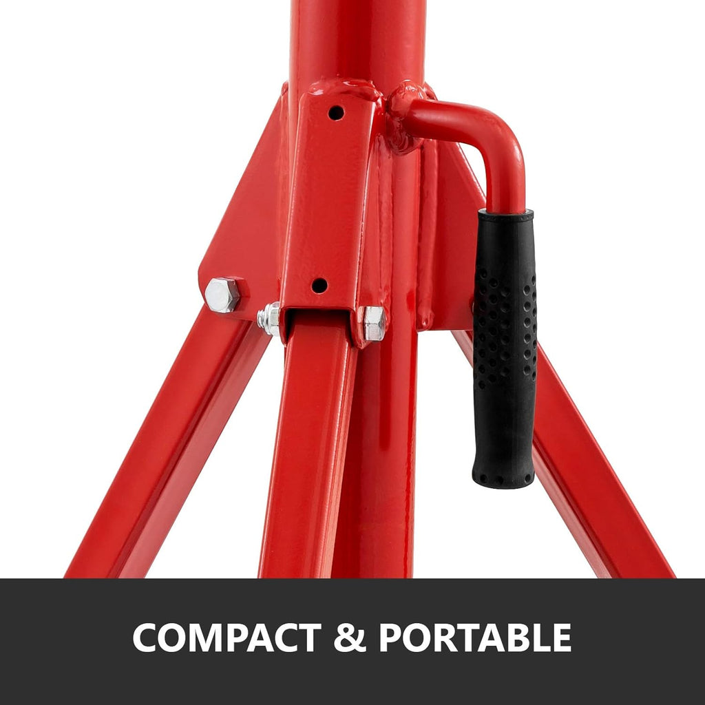 V Head Pipe Stand, Adjustable Height 24-42, 2500 lb. Load Capacity, Carbon Steel Y6498