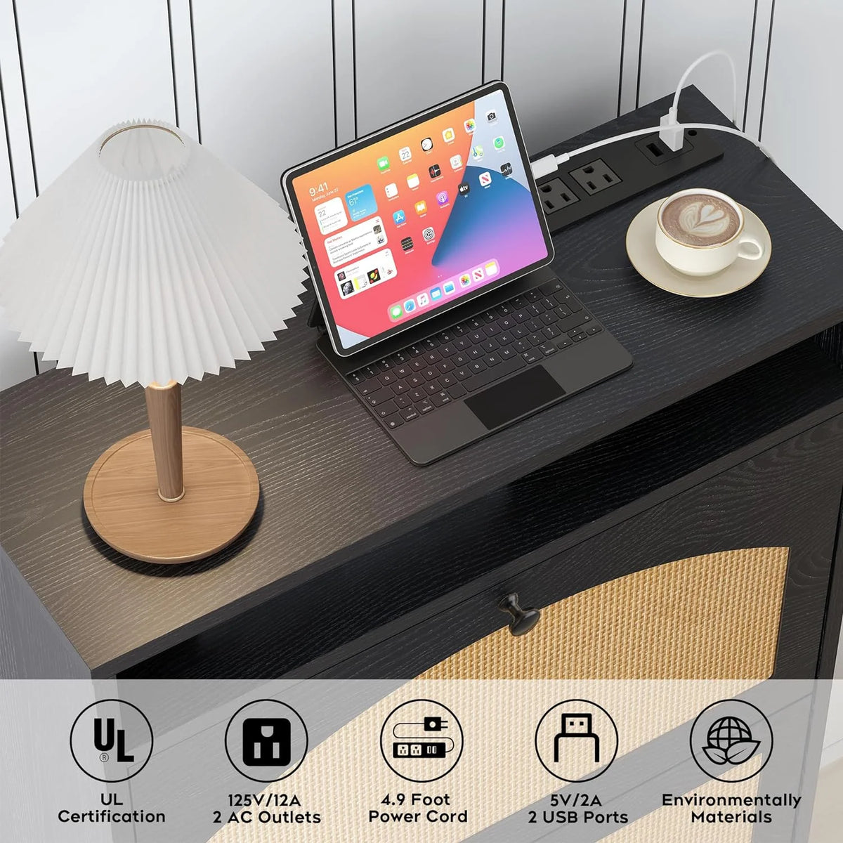 Black Shoe Storage Cabinet K961