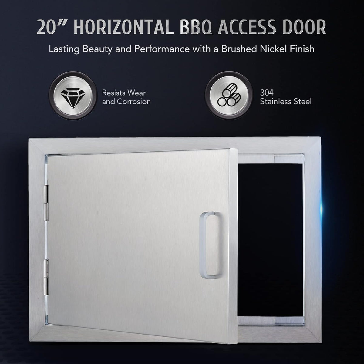 20 W x 14 H 304 Stainless Steel Outdoor Kitchen Access Door L8800