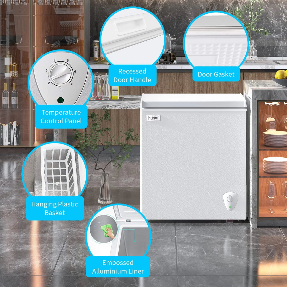 3.5 Cubic Chest Freezer with Storage Basket O439145