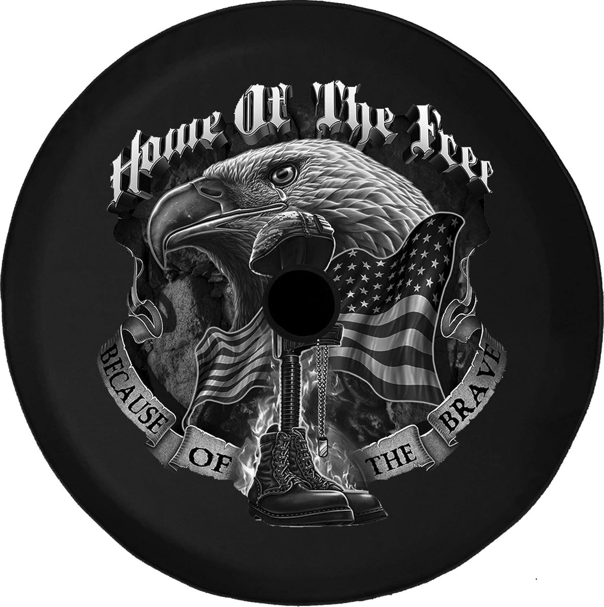 Black 32 Inch Spare Tire Cover with Backup Camera Hole Pack of 2 W8268