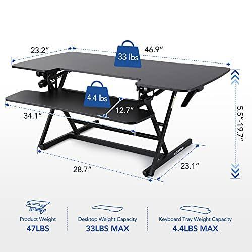 Standing Desk Converter with Height Adjustable Desk Riser K85374