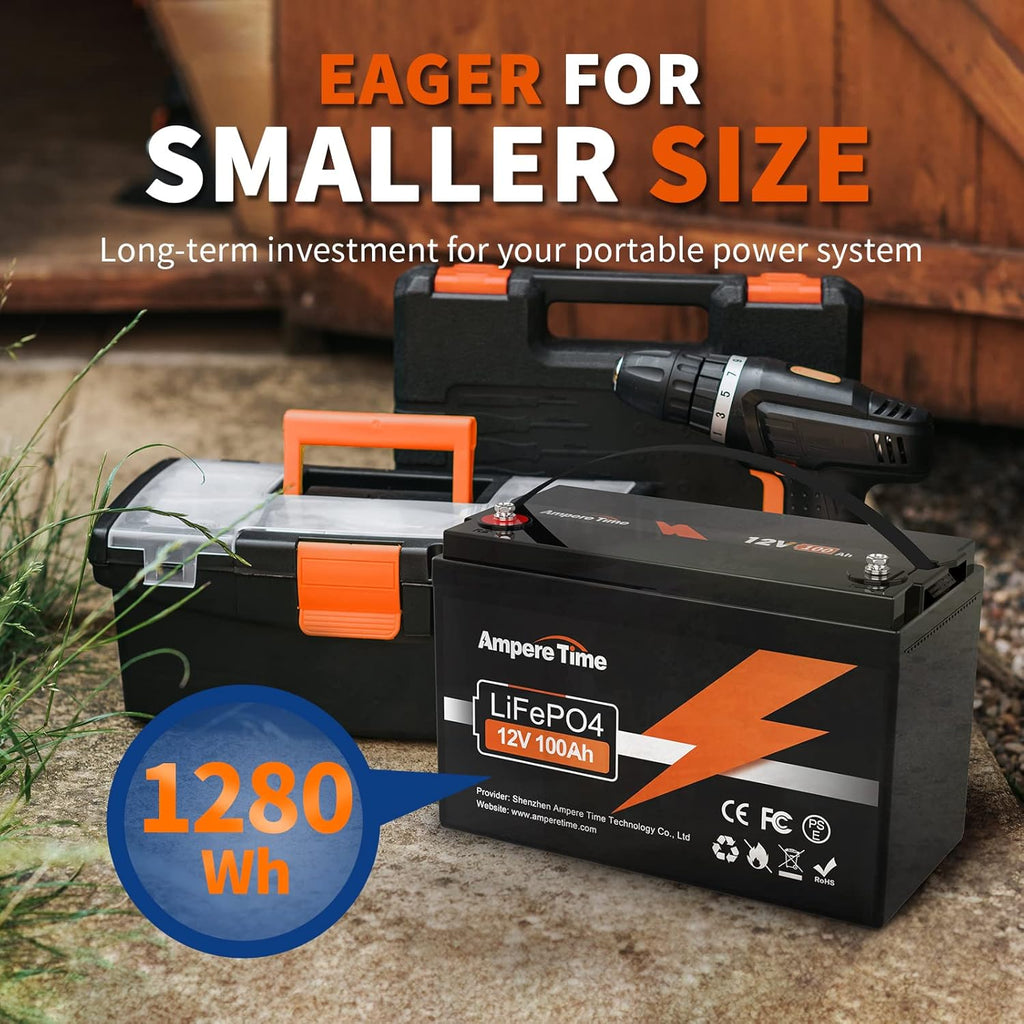 12V 100Ah LiFePO4 Battery with 14.6V 10A Lithium Battery Charger C4319