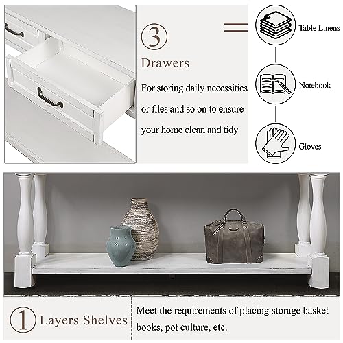 63" Console Table with 3 Drawers and 1 Bottom Shelf, Light Espresso G14081
