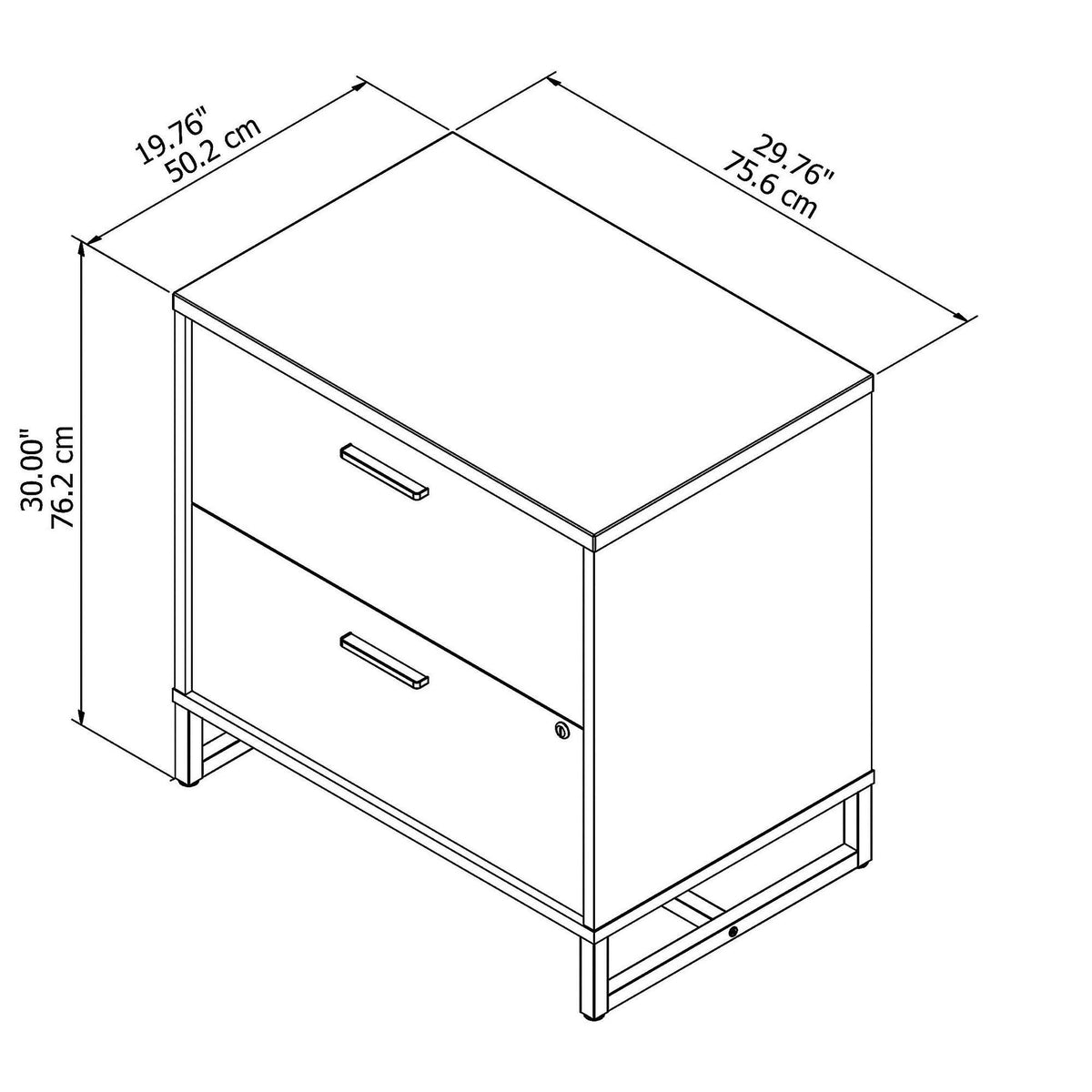 2 Drawer Lateral File Cabinet Storm Gray Y50445