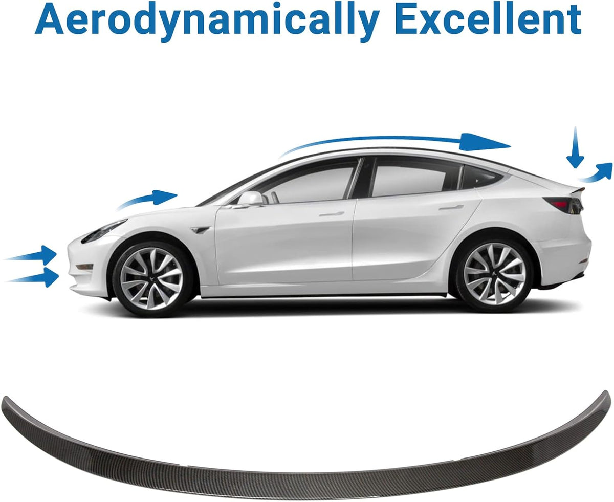 Carbon Fiber Style Rear Trunk Spoiler Wing for Tesla Model 3 B3927