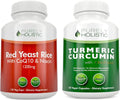 Red Yeast Rice 1200mg & Niacin + Organic Turmeric Curcumin 700mg & Bioperine 240 Vegetarian Capsules J639