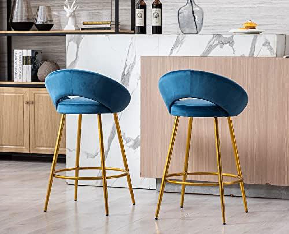 30" Velvet Stools with Gold Metal Legs N236041