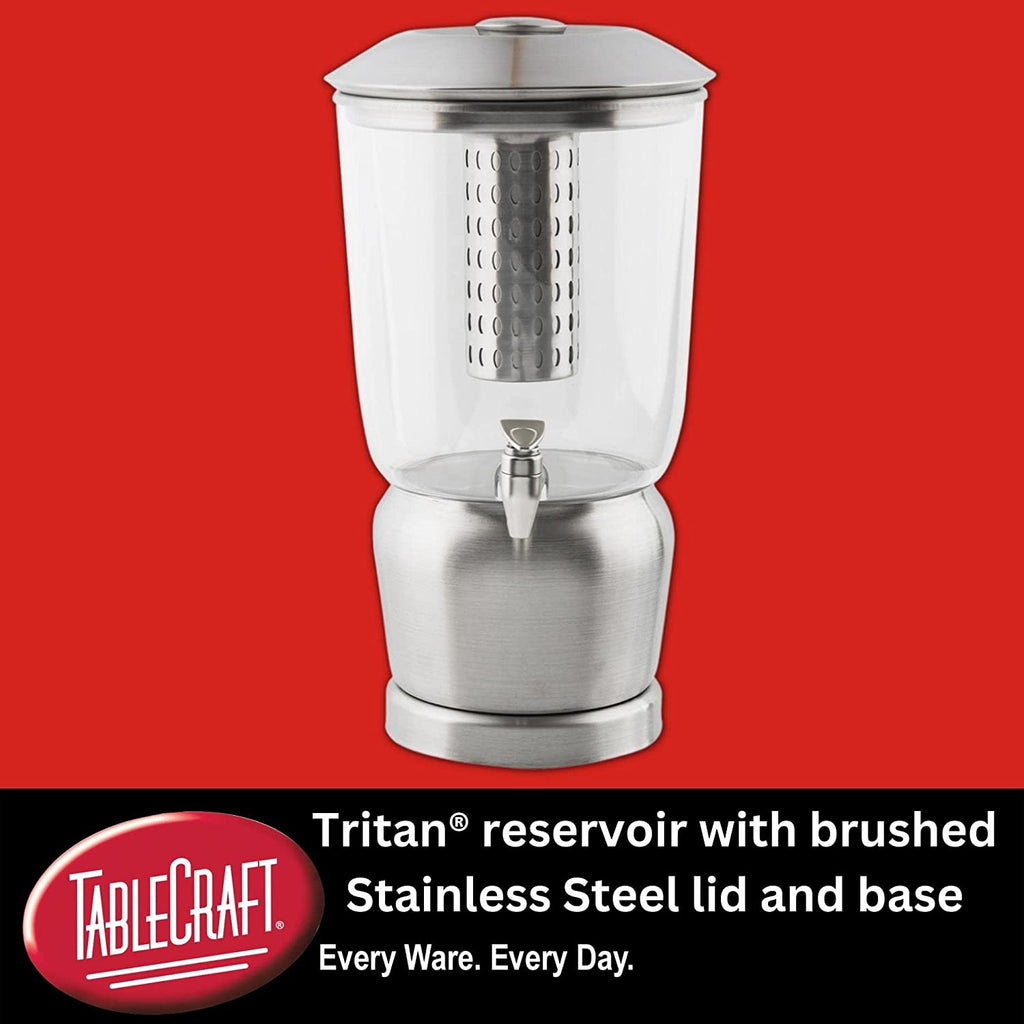 Gallon Drink Dispenser With Fruit Infuser & Stand, Tritan Stainless Steel E590921