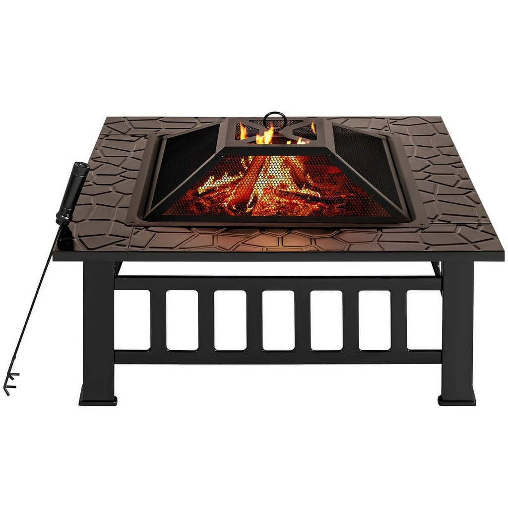 32 Multifunctional Square Metal Fire Pit Table Q602164