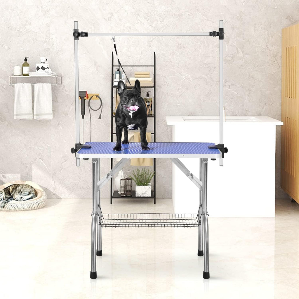49.6" Electric Lift Pet Dog Grooming Table with Overhead Arm X7420
