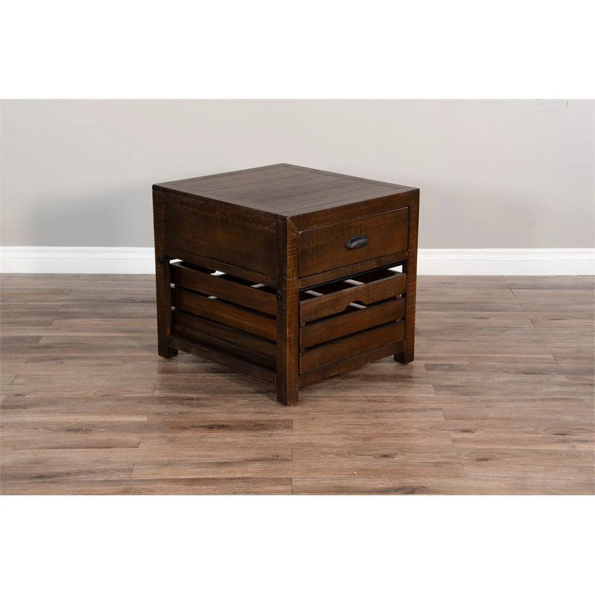 24" Mahogany Wood End Table Set of 2 D58609