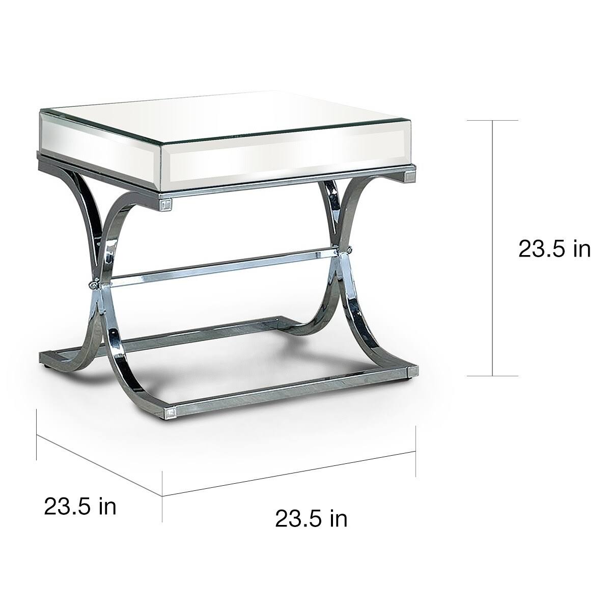 Contemporary Chrome Metal Square End Table I9360