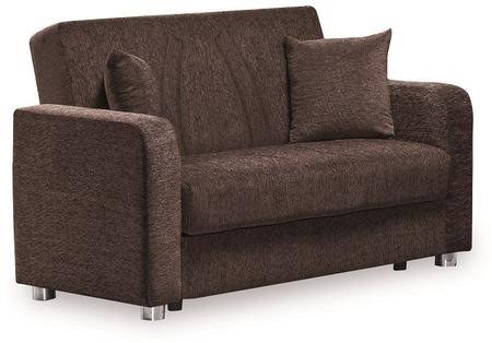 Dark Brown Chenille Loveseat N252