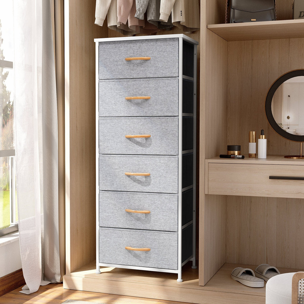 Light Gray Wood Vertical Dresser Storage Tower X72404