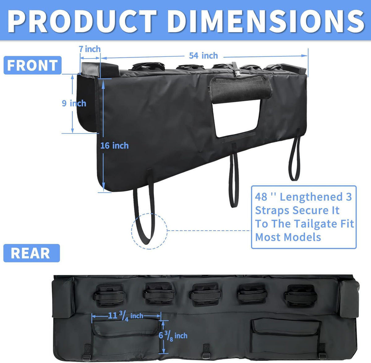 Black 54" Tailgate Bike Pad Pack of 2 O44636