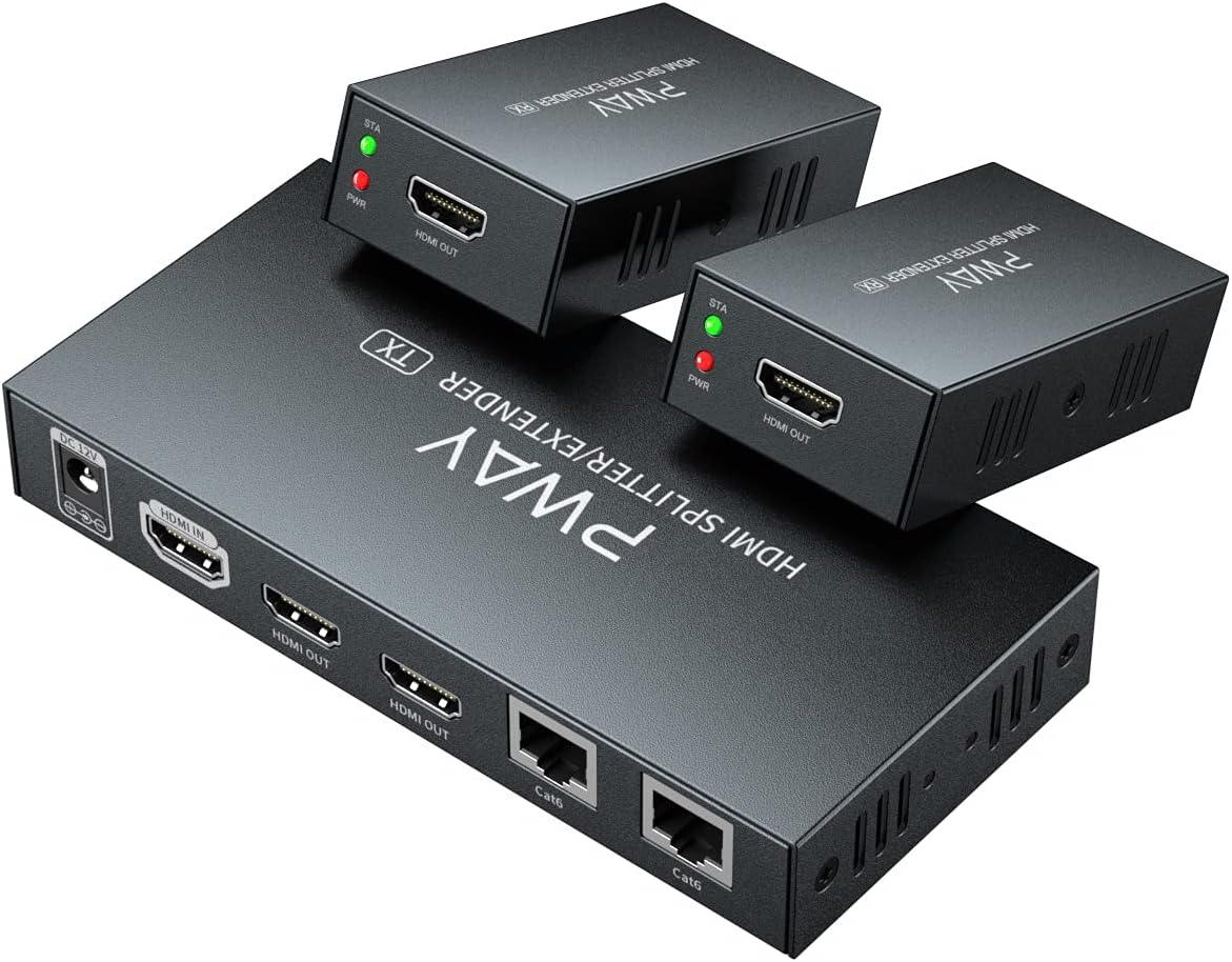 HDMI Extender Splitter 1x2 4K 30Hz Over Ethernet Cable 70m R154