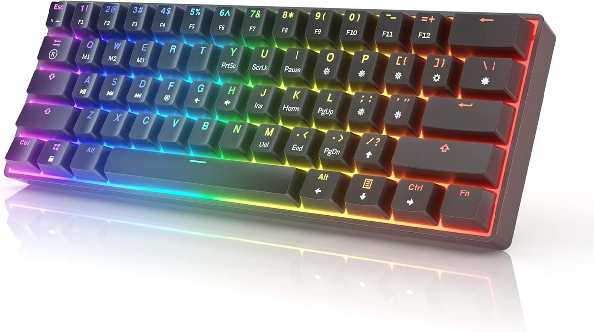 61 Keys Multi Color RGB Backlit Wired Mechanical Keyboard O4266