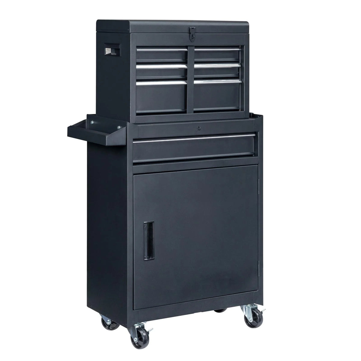Black 4 Drawer Stainless Steel Rolling Tool Chest and Cabinet N989