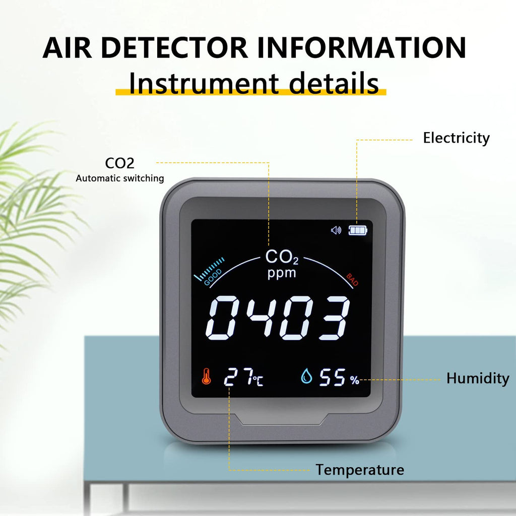 CO2 Monitor with Temperature and Relative Humidity, 400-5000ppm Range I19655