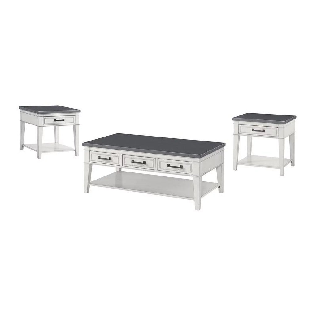 White and Grey 1 Drawer End Table O911436