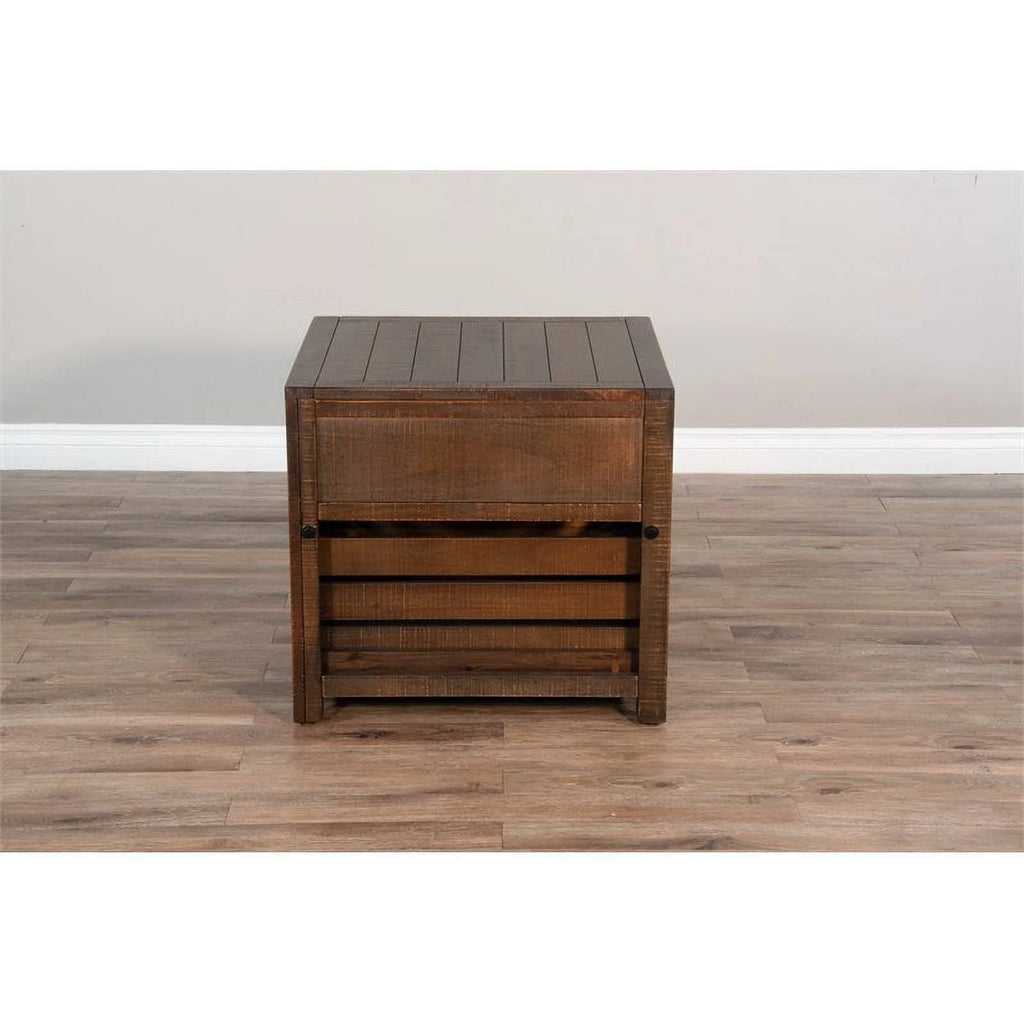 24" Mahogany Wood End Table Set of 2 D58609
